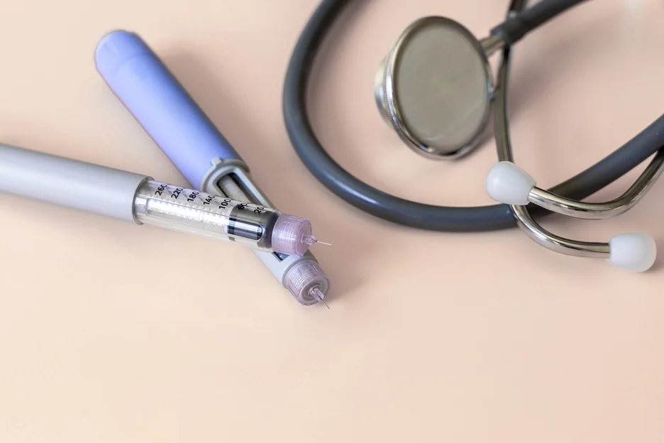 semaglutide pens and a stethoscope